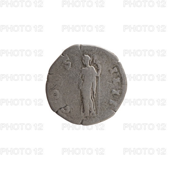 Denarius of Antoninus Pius (reign 138–161). Obverse: Head of Antoninus Pius in a laurel wreath facing right, inscription ANTONINVS - AVG PIVS PP. Reverse: Felicitas (or Pax) standing left, holding a branch in the outstretched right hand and a long caduceus in the left, inscription C O - S - IIII. Personifications, caduceuses, branches. Date: 145–161. Roman Empire, Rome. Coin. Diameter 18.0 mm; weight 2.80 g; axis 195°.