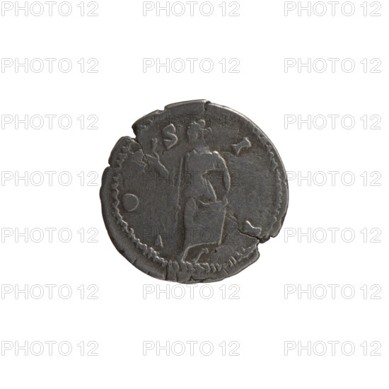 Denarius (hybrid), Antoninus Pius (86–161; Roman emperor 138–161), issuer: Antoninus Pius. Iconography: personifications, flowers, head of the emperor in a laurel wreath, Spes. Obverse: Head of Antoninus Pius in a laurel wreath facing right, inscription ANTONINVS AVG—PIVS P P TR P XII (all around). Reverse: Spes walking left, holding a flower in her right hand and lifting the hem of her robe with her left, inscription COS III (style reading O-S-I I all around), dated after 148. Roman Empire (27 BC–476), Rome. Coin: diameter 18.0–18.5 mm, weight 3.25 g, axis 180°.