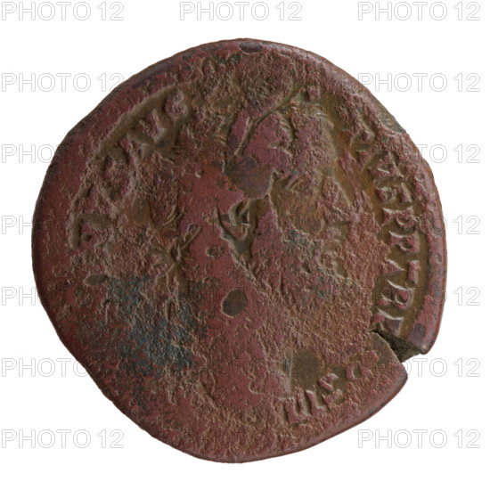 Sestertius, Antoninus Pius (86–161; Roman emperor 138–161), issuer. Obverse: head of the emperor in a laurel wreath facing right, legend NINVS AVG - PIVS PP TR P; fields S III. Reverse: Mars walking right, holding a spear in his right hand directed forward and a trophy on his shoulder with his left hand; fields S - C. Date: 145–161. Roman Empire (27 BC–476), Rome. Coin; diameter 30.5–31.5 mm, weight 26.50 g, axis 345°.