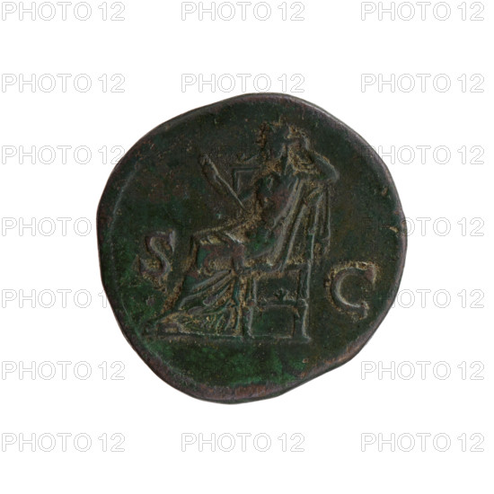 Sestertius of Antoninus Pius (86–161; Roman emperor 138–161). Obverse: head of Antoninus Pius with laurel wreath facing right, legend 'ANTONINVS AVG PI - VS PP TR P COS IIII'. Reverse: Securitas seated on a throne facing left, holding a scepter in his right hand and supporting his head with his left hand, in SC. Date: 145–161. Roman Empire, struck in Rome. Coin; diameter c. 30–31 mm, weight 23.55 g, axis 180°.