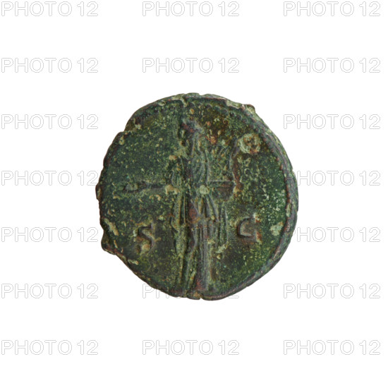 Antoninus Pius (86–161; Roman emperor 138–161), issuer. Obverse: Head of Antoninus Pius in a laurel wreath facing right, inscription ANTONINVS AVG PI - VS PP TR P COS IIII all around. Reverse: Apollo stands frontally with head turned left, holding a patera in his right hand and a lyre in his left, in SC. Date: 145–161, Roman Empire. Type: coin (Rome). Materials/measurements: diameter 25.0–26.5 mm, weight 11.60 g, axis 30°. Subjects/icons: ancient deities (Apollo), iconography of Antoninus Pius, lyre, patera.