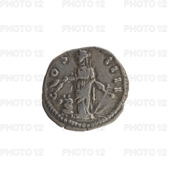 Denarius, Antoninus Pius (86–161; Roman emperor 138–161), issuer: Antoninus Pius. Obverse: head of the emperor in a laurel wreath to the right, legend ANTONINVS AVG PIVS PP TR P XI. Reverse: Annona (personification) standing left, holding ears of corn above a modius in her right hand and an anchor in her left, legend C•OS•IIII. Iconography: Annona, ears of corn, anchors, modius, personifications. Date: 147–148. Culture: Roman Empire. Place: Rome. Medium: coin (denarius). Dimensions: diameter 17.0–18.0 mm, weight 2.80 g, axis 0°.