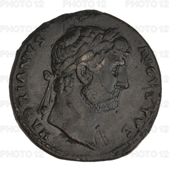 sestertius, Hadrian (76–138; Roman emperor 117–138); obverse: head of Hadrian in laurel wreath right; rim inscription HADRIANVS AVGVSTVS; reverse: Neptune, with a foot on the prow of a ship, stands turned left with an acrostolium in his right hand and a trident in his left; on both sides SC; rim inscription COS III; dated 125–128; Rome, Roman Empire (27 BC–476); coin; weight 27.25 g
