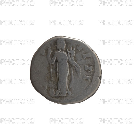 Denarius, Antoninus Pius (86–161; Roman emperor 138–161), issuer. Obverse: Head of Antoninus Pius in a laurel wreath facing right, legend ANTONINVS AVG PIVS PP TR P XV. Reverse: Fortuna standing right; in her right hand she holds a long rudder leaning against a globe, in her left hand a cornucopia, legend COS IIII. Date: 151–152. Roman Empire (27 BC–476), Rome. Coin (silver): diameter 16.5–17.5 mm, weight 3.27 g, axis 180°.