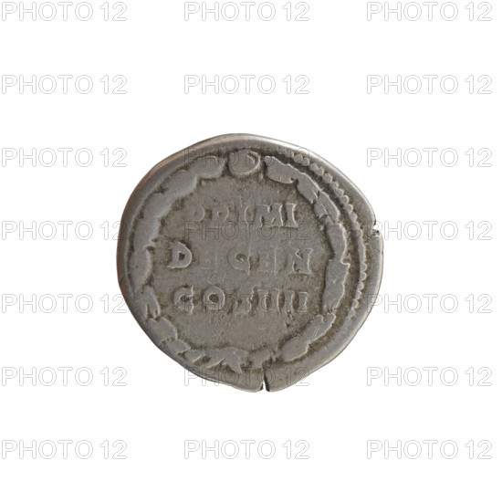 Denarius, Antoninus Pius (86–161; Roman emperor 138–161), issuer. Obverse: head of the emperor in a laurel wreath facing right, legend 'ANTONINVS AVG - PIVS PP TR P XI' around. Reverse: inscription in an oak wreath with legend 'PRIMI / DECEN / COS IIII.' Date: 147–148. Roman Empire (27 BC–476), Rome. Coin; diameter 17.5–18.0 mm, weight 3.07 g, axis 15 degrees.