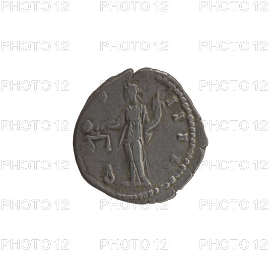 Denarius of Antoninus Pius (86–161; Roman emperor 138–161), issued 148–149. Obverse: Head of Antoninus Pius in a laurel wreath facing right, inscription ANTONINVS AVG PI - VS PP TR P XII. Reverse: Aequitas standing left, holding scales in his outstretched right hand and a cornucopia in his left, inscription C - OS - IIII. Silver coin; diameter 18.0 mm; weight 3.27 g; axis 180 degrees.
