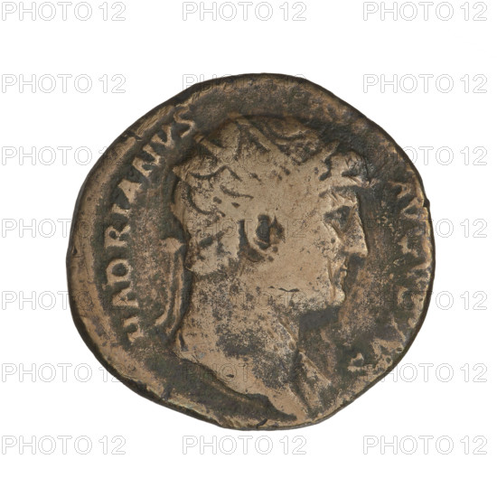 dupondius, Hadrian (76–138; Roman emperor 117–138); Obv.: head of Hadrian to the right in a radiant crown; rim inscription: HADRIANVS AVGVSTVS. Rev.: Pegasus flying to the right, wings up; rim inscription: CO; above the line of the segment: SC. 125–128. Rome, Roman Empire (27 BC–476). Coin; weight 13.12 g.