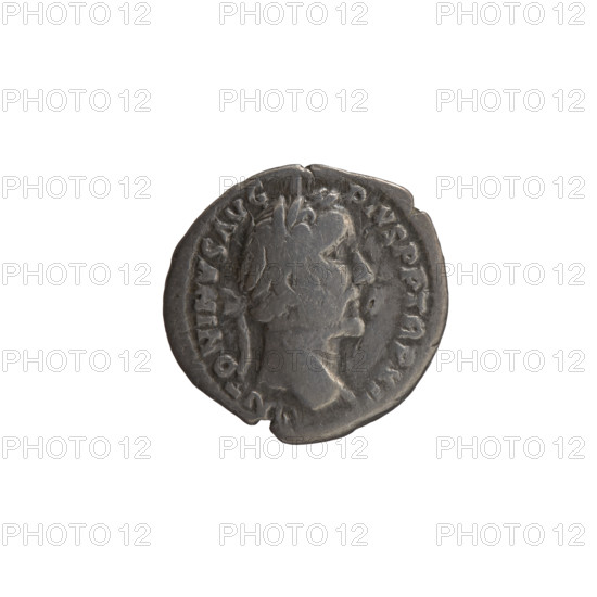 Denarius of Antoninus Pius (86–161; Roman emperor 138–161). Obverse: Head of Antoninus Pius in a laurel wreath facing right, inscription 'ANTONINVS AVG - PIVS PP TR P XII'. Reverse: Aequitas standing left, holding scales in his outstretched right hand and a cornucopia in his left, inscription 'C - OS - II'. Date: 148–149. Roman Empire, Rome. Coin; diameter 17.0–17.5 mm, weight 2.86 g, axis 180°.