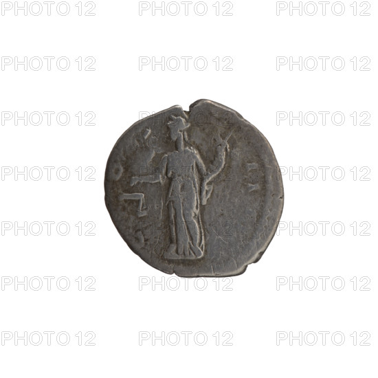 Denarius of Antoninus Pius (86–161; Roman emperor 138–161), 148–149, Roman Empire (Rome). Obverse: Head of Antoninus Pius in a laurel wreath facing right, legend ANTONINVS AVG - PIVS PP TR P XII. Reverse: Aequitas standing left, holding scales in outstretched right hand and a cornucopia in left, legend C - OS - II. Silver coin; diameter 17.0–17.5 mm, weight 2.86 g, axis 180°.
