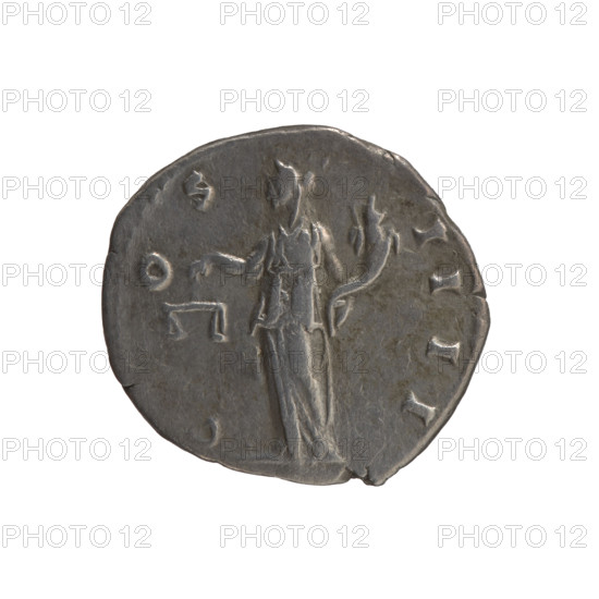 Denarius of Antoninus Pius (reigned 138–161), 148–149. Obverse: Head of Antoninus Pius in a laurel wreath facing right, inscription ANTONINVS AVG - PIVS PP TR P XII. Reverse: Aequitas standing left, holding scales in his outstretched right hand and a cornucopia in his left, inscription C - OS - IIII. Iconography: personifications, cornucopias, scales. Material: coin; Roman Empire (27 BC–476), Rome. Diameter 17.0–18.0 mm, weight 2.86 g, axis 180°.