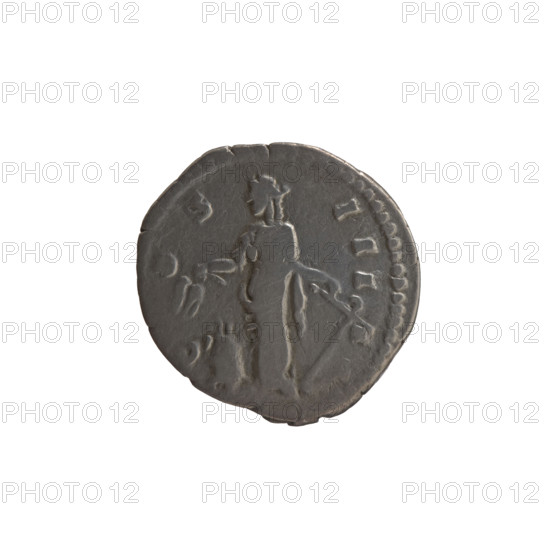 Denarius, Antoninus Pius (86–161; Roman emperor 138–161), issuer: Annona (personification). Obverse: Head of the emperor in a laurel wreath facing right, legend ANTONINVS AVG - PIVS PP TR P XII. Reverse: Annona standing left, holding ears of corn above a container (modius) in her right hand, an anchor in her left hand; circumferential: C - OS - III - I. Iconography: head of Antoninus Pius in a laurel wreath, anchors, personifications, modii, ears of corn. Date: 148–149. Culture/place: Roman Empire, Rome. Object type/material: coin (denarius). Dimensions: diameter 17.0 mm, weight 2.76 g, axis 0°.