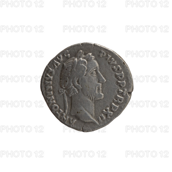 Denarius of Antoninus Pius (86–161; Roman emperor 138–161), 148–149. Obverse: head of the emperor in a laurel wreath facing right, inscription ANTONINVS AVG PIVS PP TR P XII. Reverse: naked Genius standing frontally with head turned left, holding a patera in his right hand and ears of corn in his left, inscription C OS IIII. Roman Empire; Rome. Coin; diameter 17.0 mm; weight 2.85 g; axis 210°.