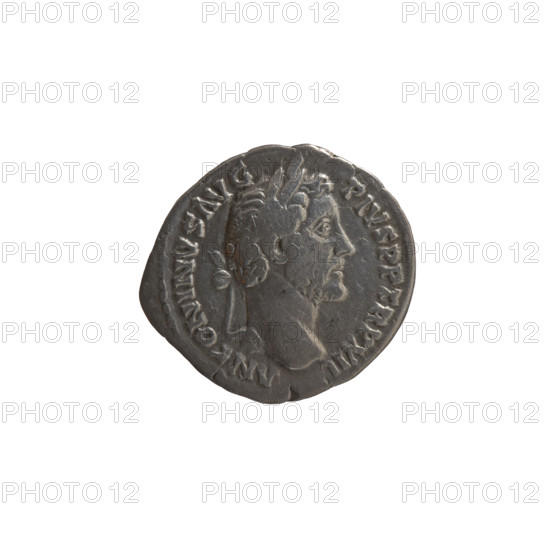 Denarius of Antoninus Pius (86–161; Roman emperor 138–161). Obverse: head of Antoninus Pius with a laurel wreath facing right, legend ANTONINVS AVG - PIVS PP TR P XII. Reverse: emperor in toga standing left, holding a patera above a tripod in his right hand and a scroll in his left, legend C OS - IIII. Iconography: tripod, paterae, scrolls, head of the emperor with a laurel wreath, emperor before the altar. Date: 148–149 CE. Culture/place: Roman Empire, Rome. Medium: coin. Dimensions: diameter 18.0–19.0 mm; weight 2.92 g; axis 210°.