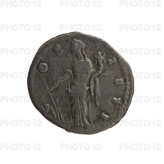 Denarius of Antoninus Pius (86–161; Roman emperor 138–161), struck 148–149. Obverse: head of Antoninus Pius in a laurel wreath facing right, inscription ANTONINVS AVG - PIVS PP TR P XII. Reverse: Fortuna standing left, holding a rudder in her right hand and a cornucopia in her left, inscription C - OS - IIII. Roman Empire (27 BC–476), Rome. Coin; diameter 17.5–18.5 mm, weight 2.95 g, axis 180 degrees.