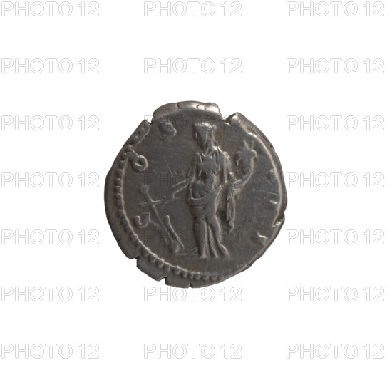 Denarius, Antoninus Pius (86–161; Roman emperor 138–161), issuer: Antoninus Pius; iconography: head of Antoninus Pius in laurel wreath facing right, legend 'ANTONINVS AVG - PIVS PP TR PX' all around; reverse: Fortuna standing left, holding a rudder in her right hand and a horn of plenty in her left, legend 'C - OS - IIII' all around. Date: 148–149. Culture: Roman Empire. Place: Rome. Medium: silver coin. Dimensions: diameter 17.0–18.0 mm, weight 3.67 g, axis 180°.