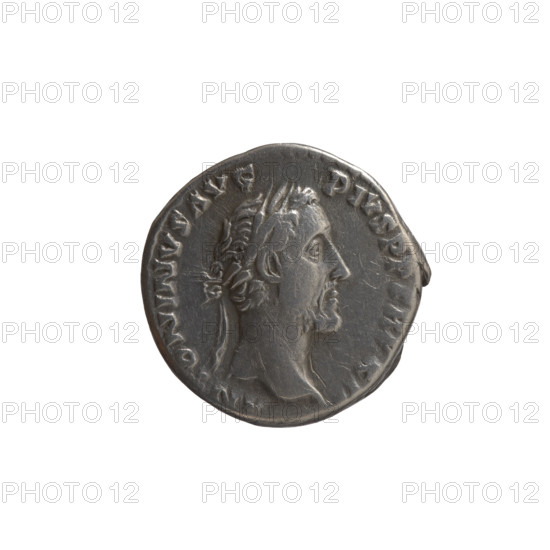 Denarius of Antoninus Pius (86–161; Roman emperor 138–161), c. 148–149. Obverse: Head of Antoninus Pius in a laurel wreath facing right, inscription ANTONINVS AVG - PIVS PP TR P XII. Reverse: Fortuna standing left, holding a rudder in her right hand and a horn of plenty in her left, inscription C OS - IIII. Personifications; iconography includes horns of plenty and rudders. Roman Empire (27 BC–476), Rome. Coin; diameter 17.0–17.5 mm, weight 3.55 g, axis 0°.