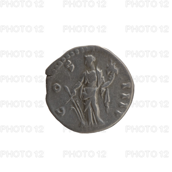 Denarius, Antoninus Pius (86–161; Roman emperor 138–161), issuer: Antoninus Pius. Obverse: Head of Antoninus Pius in a laurel wreath facing right, inscription ANTONINVS AVG - PIVS PP TR P XII. Reverse: Fortuna standing left, holding a rudder in her right hand and a horn of plenty in her left, inscription C OS - IIII. Date: 148–149. Culture/place: Roman Empire, Rome. Medium: coin. Dimensions: diameter 17.0–17.5 mm, weight 3.55 g, axis 0°.