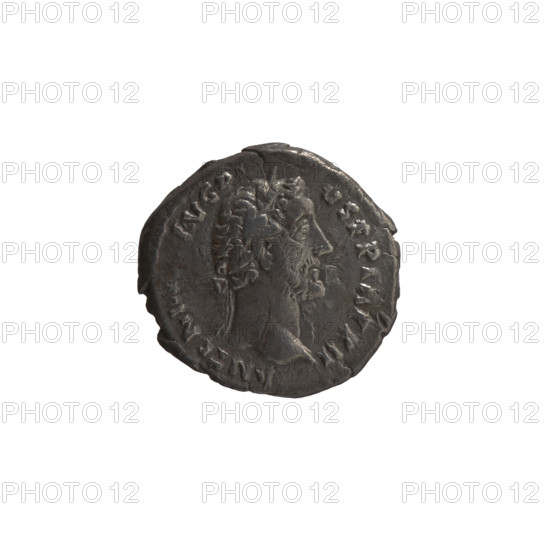 Denarius, Antoninus Pius (86–161; Roman emperor 138–161), issuer; personifications; iconography of Antoninus Pius. Obverse: head of the emperor in a laurel wreath facing right, inscription ANTONI, AVG P - VS PP TR P XII. Reverse: Salus standing left, holding a patera above an altar around which a snake coils; in her left hand a rudder on a globe; inscription C - OS - II, I circumferential. Date: 148–149 CE. Roman Empire. Rome. Coin; diameter 18.0–19.0 mm; weight 2.53 g; axis 180 degrees.