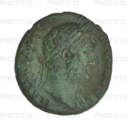 Hadrian (76–138; Roman emperor 117–138). Obverse: Bust of Hadrian with laurel wreath facing right; rim inscription: HADRIANVS. Reverse: A galley sailing left with people rowing; rim inscription: COS III; control mark SC at bottom. 119–138 CE, Rome. Coin; weight 11.10 g.