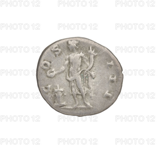 Denarius of Hadrian (76–138; Roman emperor 117–138). Obverse: head of Hadrian in laurel wreath facing right; rim inscription HADRIANVS AVGVSTVS. Reverse: Genius standing left, wearing a waist-length robe, holding a patera over an altar in his right hand and a cornucopia in his left; rim inscription COS III. Date: 125–128. Rome, Roman Empire (27 BC–476). Coin; weight 3.15 g.