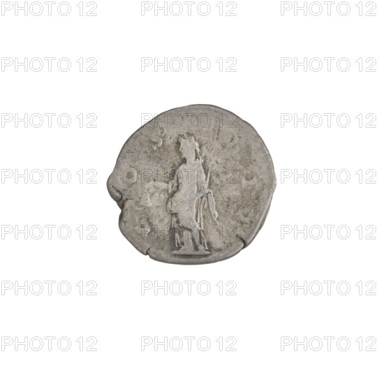 Denarius of Hadrian (76–138 CE), Roman emperor 117–138. Obverse: head of Hadrian in laurel wreath facing right; rim inscription 'HADRIANVS AVGVSTVS.' Reverse: Libertas standing left, wearing a long robe, holding a pileus in her right hand and a long sceptre in her left; rim inscription 'COS III.' Dated 125–128 CE, struck in Rome. Coin; weight 2.90 g.