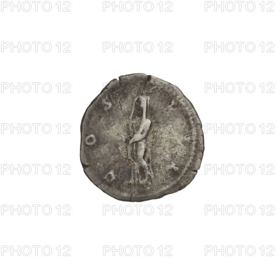 Denarius, Hadrian (76–138; Roman emperor 117–138). Obverse: head of Hadrian with laurel wreath facing right; rim inscription HADRIANVSAVGVSTVS. Reverse: Pudicitia (personification) standing left, wearing a long dress and veil, holding the veil with her right hand, left arm along the body; rim inscription COS III. Date: 125–128. Place: Rome, Roman Empire (27 BC–476). Coin; weight 3.18 g.