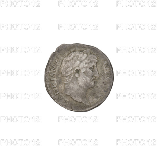 Denarius, Hadrian (76–138; Roman emperor 117–138). Obverse: head of Hadrian in laurel wreath facing right; rim inscription HADRIANVS AVGVSTVS. Reverse: crescent with seven stars within and before it; rim inscription COS III. Circa 125–128, Rome. Coin; weight 2.65 g.