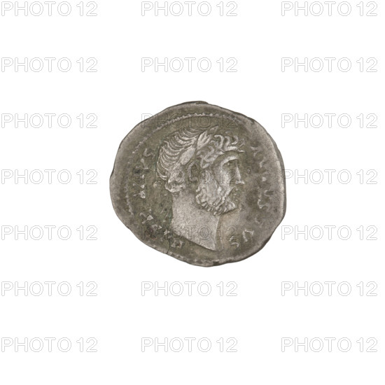 Denarius, Hadrian (76–138; Roman emperor 117–138). Obverse: head of Hadrian in laurel wreath facing right; rim inscription: HADRIANVSAVGVSTVS. Reverse: crescent with seven stars within and before it; rim inscription: COSIII. Date: 125–128, Rome, Roman Empire (27 BC–476). Coin; weight 2.72 g.