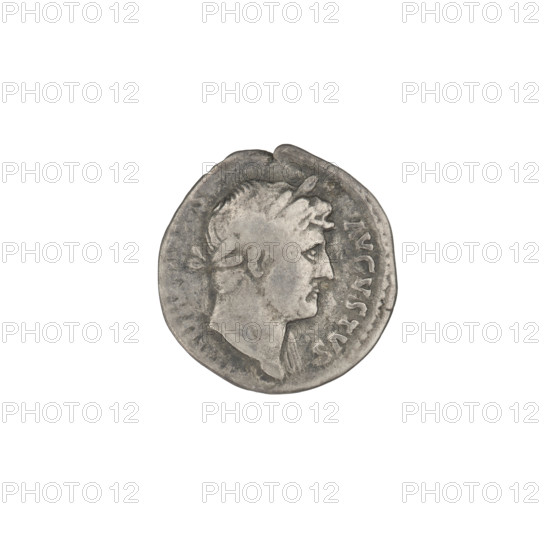 Denarius, Hadrian (76–138; Roman emperor 117–138). Obverse: head of Hadrian in laurel wreath facing right; rim inscription HADRIANVSAVGVSTVS. Reverse: crescent with seven stars within and before it; rim inscription COSIII. Dating: 125–128. Rome, Roman Empire (27 BC–476). Coin; weight 2.95 g.