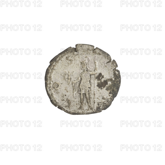 Denarius; Hadrian (76–138; Roman emperor 117–138). Obverse: head of Hadrian in laurel wreath facing right; rim inscription HADRIANVS AVGVSTVS. Reverse: Roma standing left, wearing a short robe and helmet, holding a figure of Victoria in her right hand and a spear in her left; rim inscription COS. Date: 125–128. Rome, Roman Empire (27 BC–476). Coin; weight 3.15 g.