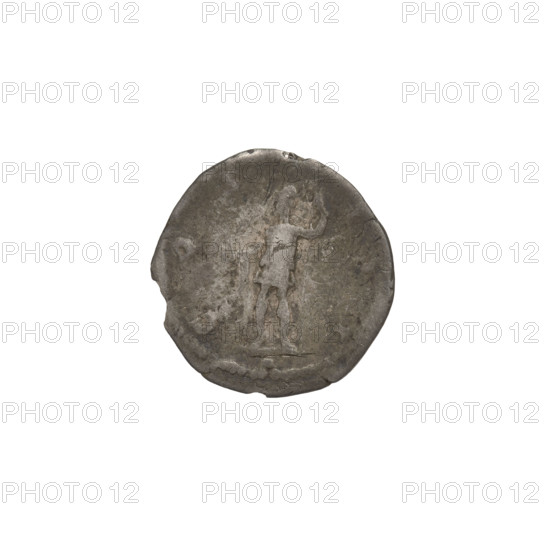 Denarius, Hadrian (76–138; Roman emperor 117–138). Obverse: head of Hadrian with laurel wreath facing right; rim inscription HADRIANVS AVGVSTVS. Reverse: Roma standing left, wearing a short robe and helmet, holding a figure of Victoria in her right hand and a spear in her left; rim inscription COS III. 125–128 CE, Rome, Roman Empire (27 BCE–476 CE). Coin; weight 2.45 g.