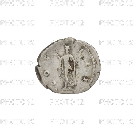 Denarius, Hadrian (76–138; Roman emperor 117–138). Obverse: head of Hadrian in laurel wreath facing right; rim inscription: HADRIANVSAVGVSTVS. Reverse: Spes (personification) walking left, holding a flower in her raised right hand, lifting her robe with her left hand; rim inscription: COSIII. 125–128, Rome, Roman Empire (27 BC–476). Coin; weight 3.30 g.
