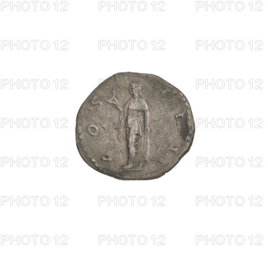 Denarius, Hadrian (76–138; Roman emperor 117–138). Obverse: head of Hadrian in laurel wreath facing right; rim inscription HADRIANVS AVGVSTVS. Reverse: Spes (personification) walking left, holding a flower in her raised right hand, lifting her robe with her left hand; rim inscription COS III. 125–128 CE. Rome. Coin; weight 2.90 g.