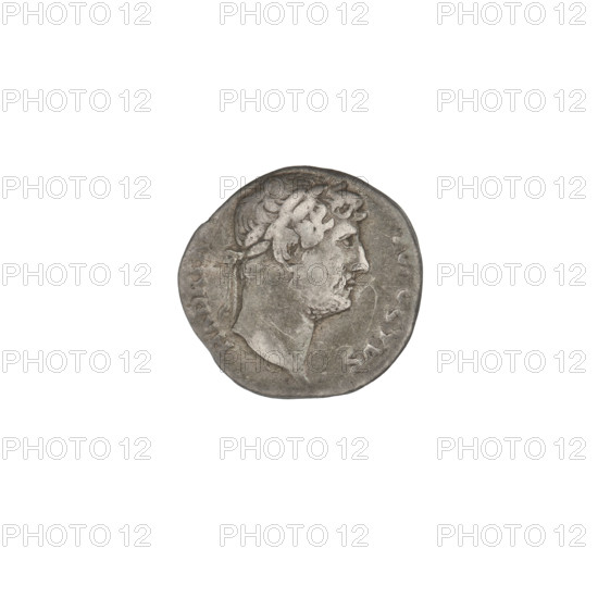 Denarius of Hadrian (76–138; Roman emperor 117–138). Obverse: head of Hadrian in laurel wreath facing right; rim inscription HADRIANVSAVGVSTVS. Reverse: Spes (personification) walking left, holding a flower in her raised right hand and lifting her robe with her left hand; rim inscription COS I. Date: 125–128. Rome, Roman Empire (27 BC–476). Coin; weight 3.00 g.