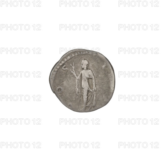 Denarius of Hadrian (reigned 117–138 CE). Obverse: laureate head of Hadrian facing right; rim inscription HADRIANVS AVGVSTVS. Reverse: Spes walking left, holding a flower in her raised right hand and lifting her robe with her left; rim inscription COSI. Date: 125–128 CE. Rome, Roman Empire. Coin; weight 3.00 g.