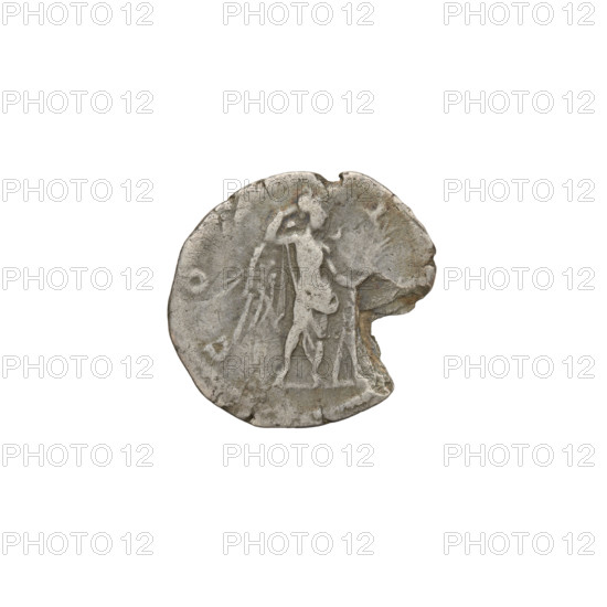 Denarius of Hadrian (76–138; Roman emperor 117–138). Obverse: head of Hadrian in laurel wreath facing right; rim inscription: HADRIANVS, VSTVS. Reverse: Victoria with wings standing right, wearing a robe only to the waist, right hand on her head, left hand holding a large palm leaf; rim inscription: COSI. Dated 125–128. Rome, Roman Empire (27 BC–476). Coin; weight 2.50 g.