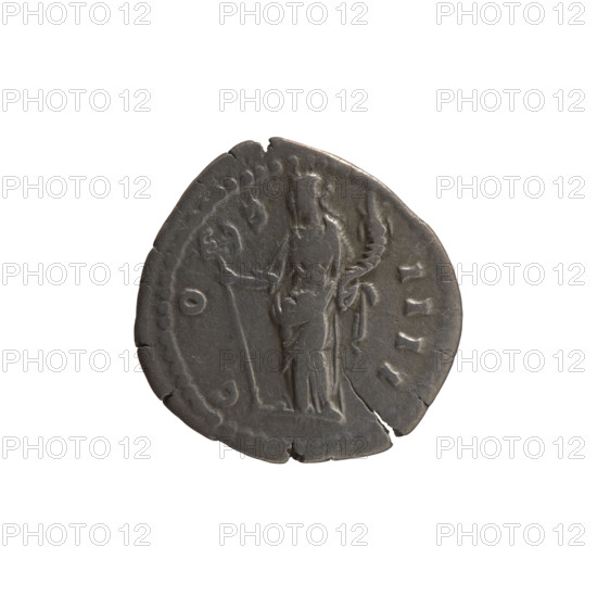 Denarius, Antoninus Pius (86–161; Roman emperor 138–161), c. 149–150. Obverse: Head of Antoninus Pius in a laurel wreath facing right, legend 'ANTONINVS AVG PIVS PP TR P XIII'. Reverse: Felicitas standing left, holding a long caduceus in his right hand and a cornucopia in his left, inscription 'C O S IIII'. Iconography: personifications, Felicitas; motifs: caducei, cornucopias. Roman Empire, Rome. Coin; diameter 18.5–19.0 mm, weight 3.23 g, axis 210°.