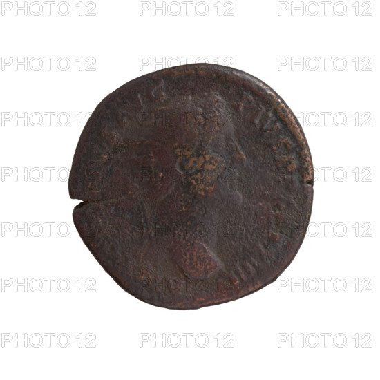 Dupondius, Antoninus Pius (86–161; Roman emperor 138–161), issuer: Antoninus Pius — obverse: head of Antoninus Pius in radiant crown facing right, legend 'ANTONINVS AVG - PIVS P, XIIII' all around; reverse: Aequitas standing left, holding scales in right hand and cornucopia in left, legend 'C O S -' all around, in 'SC' fields. Date: 150–151. Roman Empire (27 BC–476), Rome. Coin (dupondius): diameter 25.5–26.0 mm, weight 11.65 g, axis 180°.
