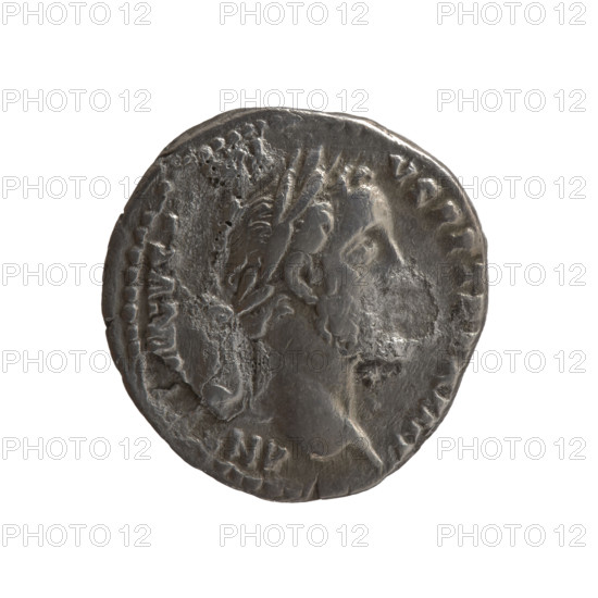 Denarius, Antoninus Pius (86–161; Roman emperor 138–161) – obverse: head of Antoninus Pius in laurel wreath facing right, inscription AN INVS PI VS PP TR P XIIII; reverse: Felicitas standing left, holding a long caduceus in right hand and a cornucopia in left, inscription COS IIII; 150–151 CE; Roman Empire (27 BC–476), Rome; coin; diameter 16.5–17.0 mm; weight 3.15 g; axis 180°.