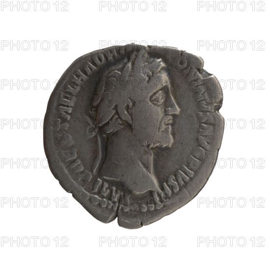 Denarius of Antoninus Pius (86–161; Roman emperor 138–161). Obverse: Head of Antoninus Pius in a laurel wreath to the right, inscription IMP CAES T AEL HADR — TONINVS AVG PIVS PP. Reverse: Pax stands left, holds a branch in his right hand and a long scepter in his left, inscription TR POT XIIII — COS IIII; episode PAX, dated 150–151. Roman Empire (27 BC–476), Rome. Coin; diameter 17.0–17.5 mm, weight 2.35 g, axis 180°.