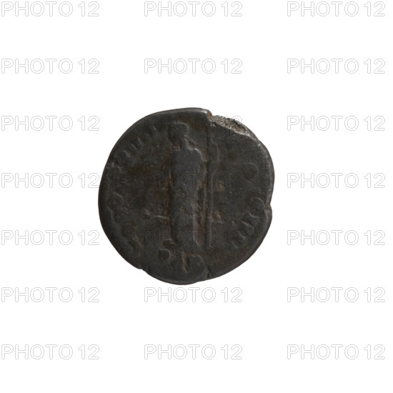 denarius, Antoninus Pius (86–161; Roman emperor 138–161), scepters, branches, head of the emperor in a laurel wreath, personifications, Pax (personification), Antoninus Pius — iconography. Obverse: head of Antoninus Pius in a laurel wreath to the right, legend IMP CAES T AEL HADR A NINVS AVG PIVS PP; Reverse: Pax stands left, holds a branch in his right hand and a long scepter in his left, legend TR PO T XIIII - COS IIII; episode PAX, 150–151, Roman Empire (27 BC–476), Rome. Coin: diameter 17.0–17.5 mm, weight 2.72 g, axis 180 degrees.