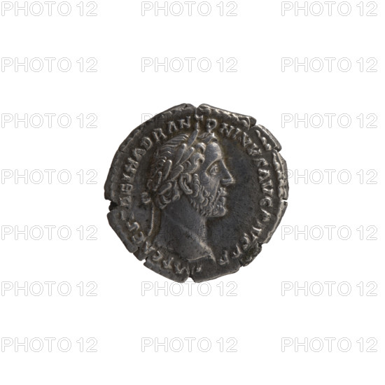 Denarius, Antoninus Pius (86–161; Roman emperor 138–161), issuer. Obverse: Head of Antoninus Pius in a laurel wreath to the right, inscription MP CAES AEL HADR ANTONINVS AVG PIVS PP. Reverse: Tranquillitas standing to the right, holding a rudder in his right hand and ears of corn in his left, inscription TR POT XIIII – COS IIII, legend TRANQ. Date: 150–151. Culture/place: Roman Empire, Rome. Object type/material: Coin. Diameter: 18.0 mm. Weight: 3.40 g. Axis: 180 degrees.