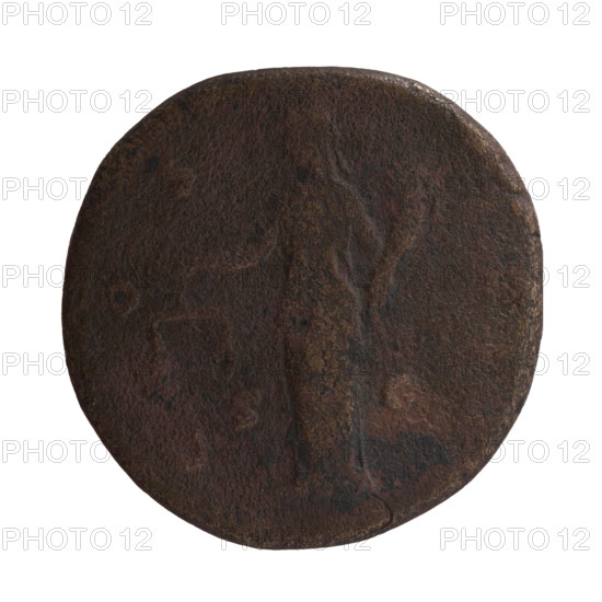 Sestertius, Antoninus Pius (86–161; Roman emperor 138–161), issuer: Antoninus Pius. Iconography/personifications: head of the emperor in a laurel wreath, scales, cornucopia, Aequitas. Obverse: Head of Antoninus Pius in a laurel wreath facing right, legend ANTONINVS AVG - PIVS PP TR P XIIII. Reverse: Aequitas standing left, holding scales in her right hand and a cornucopia in her left, legend C - OS - IIII, fields S - C. Date: 150–151. Roman Empire (27 BC–476), Rome. Object: coin (sestertius). Measurements: diameter 32.0–32.5 mm, weight 22.05 g, axis 165°.