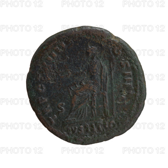 Antoninus Pius (86–161; Roman Emperor 138–161), issuer. Obverse: Head of Antoninus Pius in a laurel wreath facing right, inscription IMP CAES T AEL HADR ANTONINVS AVG PIVS PP around. Reverse: Iustitia seated left, holding a patera in her right hand and a long scepter in her left, inscription TR POT XIIII - COS III around, IVSTITIA in a section, in SC fields. Date: 150–151. Roman Empire, Rome. Coin; diameter 27.0 mm; weight 12.05 g; axis 180 degrees. Subjects: Antoninus Pius, Iustitia (personification), scepters, paterae, personifications.