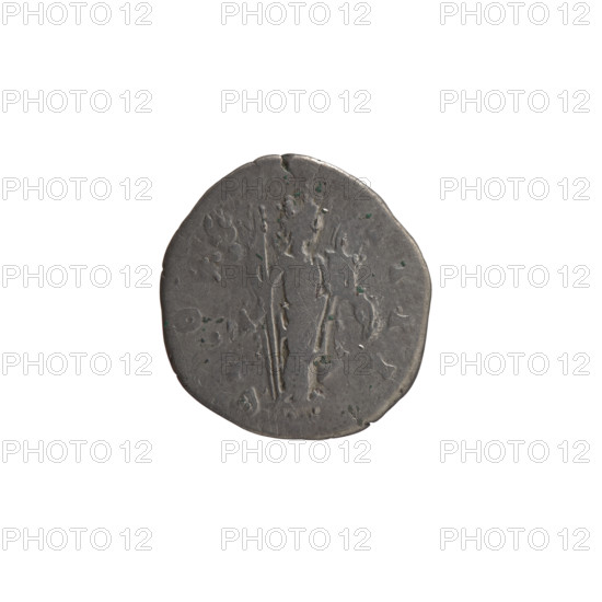 Denarius, Antoninus Pius (86–161; Roman emperor 138–161), issuer; obverse: head of Antoninus Pius in laurel wreath facing right, inscription 'ANTONINVS AVG - PIVS PP TR P XV'; reverse: Fortuna standing right, holding a long rudder in her right hand and a horn of plenty in her left, inscription 'C O - IIII'; date circa 151–152, Rome, Roman Empire (27 BC–476); coin; diameter 17.0–18.0 mm; weight 3.00 g; axis 180°.