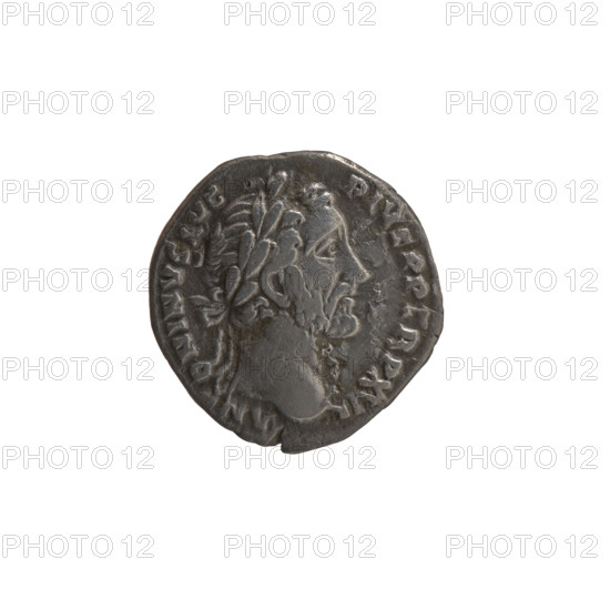 Denarius, Antoninus Pius (86–161; Roman emperor 138–161), issuer: Antoninus Pius; subject: personifications — Fortuna; obverse: Head of Antoninus Pius in a laurel wreath facing right, legend 'ANTONINVS AVG - PIVS PP TR P XVI' all around; reverse: Fortuna standing right, holding a long rudder leaning against a globe in her right hand and a horn of plenty in her left, legend 'COS - IIII' all around; date: 152–153; culture: Roman Empire; place: Rome; media: silver coin; dimensions: diameter 17.0–18.0 mm, weight 3.40 g; axis 180 degrees.