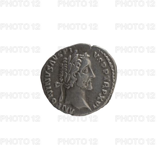 Denarius, Antoninus Pius (86–161; Roman emperor 138–161), issuer Antoninus Pius; obverse: head of the emperor in a laurel wreath facing right, inscription ANTONINVS AVG PI - VS PP TR P XVI; reverse: Vesta in a veil standing left, holding a ladle (simpulum) in her right hand and a palladium in her left, inscription COS - I III; Roman deities; iconography: head of the emperor in a laurel wreath, palladium (attribute); dated 152–153; Roman Empire (27 BC–476), Rome; coin; diameter 17.0–18.0 mm, weight 3.18 g, axis 0°