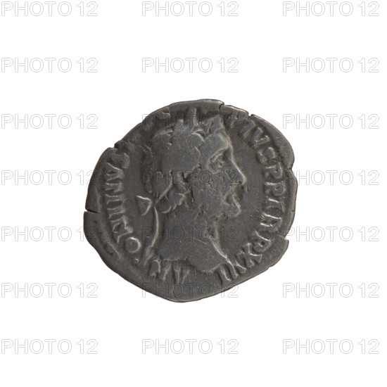 Denarius; issuer: Antoninus Pius (86–161; Roman emperor 138–161). Obverse: Head of Antoninus Pius in a laurel wreath facing right, inscription ANTONINVS PIVS PP TR P XVI. Reverse: Vesta in a veil standing left, holding a ladle (simpulum) in her right hand and a palladium in her left, inscription OS • IIII. Date: 152–153. Culture/place: Roman Empire, Rome. Medium/function: Coin. Diameter: 16.0–17.0 mm. Weight: 3.15 g. Axis: 180°.
