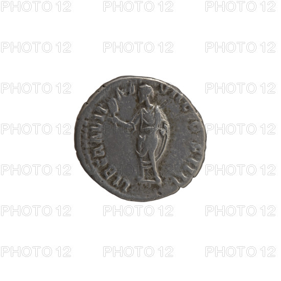 Denarius of Antoninus Pius (86–161; Roman emperor 138–161). Obverse: head of the emperor in a laurel wreath facing right, inscription ANTONINVS AVG PI - VS PP TR P XVII. Reverse: emperor in a toga standing left, holding an abacus in his right hand and a scroll in his left, inscription LIBERALIT - AS - VII COS IIII. Date: 153–154. Roman Empire (27 BC–476), Rome. Coin; diameter 17.5 mm, weight 3.35 g, axis 180°.