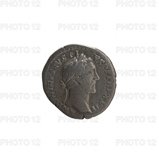 Denarius of Antoninus Pius (86–161; Roman emperor 138–161). Obverse: head of Antoninus Pius in laurel wreath facing right, inscription ANTONINVS AVG PIVS PP TR P XVII. Reverse: emperor in toga standing left, holding an abacus in his right hand and a scroll in his left, inscription LIBERALITAS VII COS IIII. Date: 153–154. Roman Empire, Rome. Coin; diameter 17.0–18.5 mm, weight 2.77 g, axis 0°.
